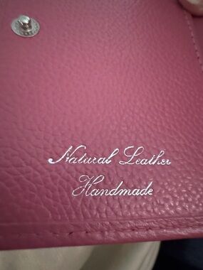 Pink Leather Zip Card Wallet